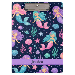 Cute Mermaid Pattern Klemmbrett