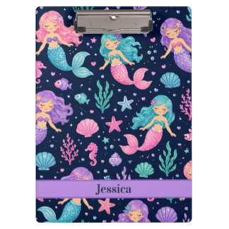 Cute Mermaid Pattern Klemmbrett
