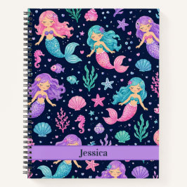 Cute Mermaid Pattern Notizbuch
