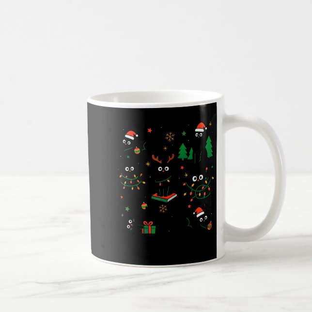 Cute Merry Catmas Cat Lover Christmas Light Pajama Kaffeetasse (Rechts)