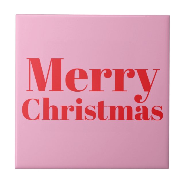 Cute Merry Christmas Ceramic Tile. Fliese (Vorderseite)