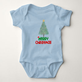 Cute Merry Christmas Tree Baby Bodysuit Baby Strampler