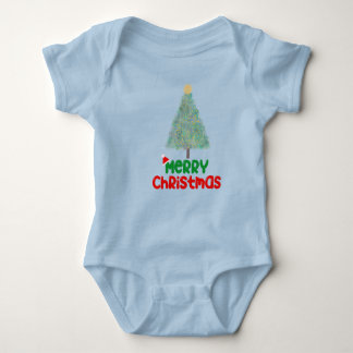 Cute Merry Christmas Tree Baby Bodysuit Baby Strampler