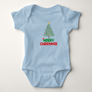 Cute Merry Christmas Tree Baby Bodysuit Strampler