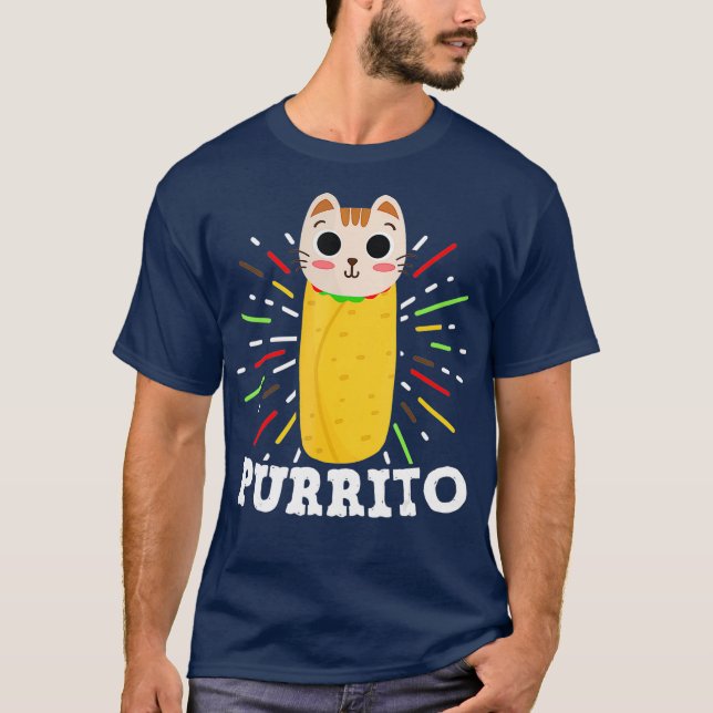 Cute Mexican Food Purrito  Cat and Burrito Lover T-Shirt (Vorderseite)