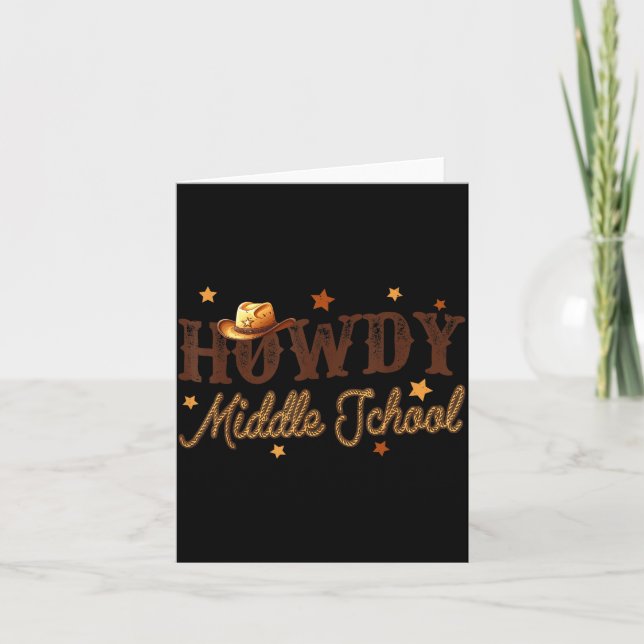 Cute Middle School Teacher Rodeo Western Howdy Mid Karte (Vorderseite)