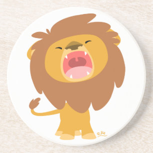 Cute Mighty  Roaring Lion Cartoon Coaster Getränkeuntersetzer