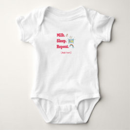 Cute "Milk. Sleep. Repeat." Baby Crib & Rainbow Baby Strampler