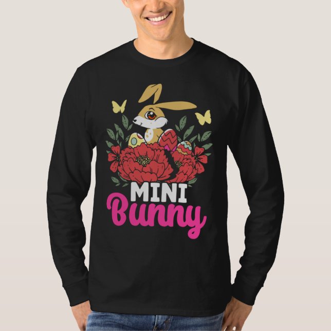 Cute Mini Bunny Easter Bunny Eggs Happy Easter T-Shirt (Vorderseite)
