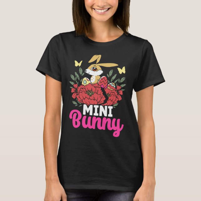 Cute Mini Bunny Easter Bunny Eggs Happy Easter T-Shirt (Vorderseite)