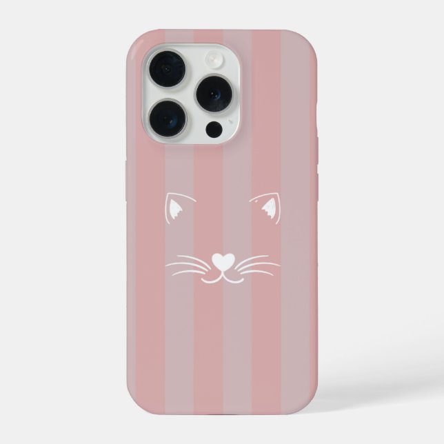 Cute Minimal Kitty Illustration Phone Case iPhone Hülle (Rückseite)