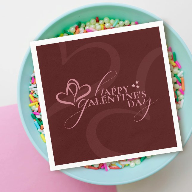 Cute Minimal Modern Chic Cream Script Galentine's  Serviette (Von Creator hochgeladen)