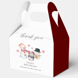 Cute Minimal Winter Penguin Snowman Baby Shower Geschenkschachtel