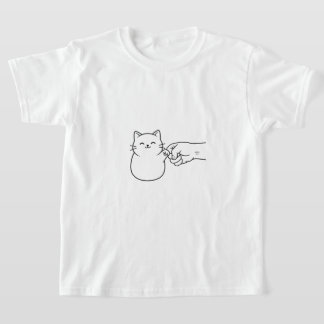 Cute Minimalist Cat Fist Bump Line Art Kids T-Shir T-Shirt