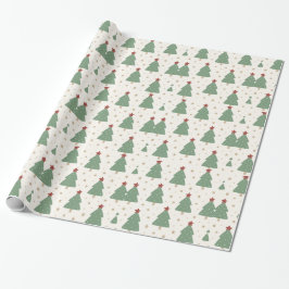 Cute Minimalist Christmas Tree Pattern – Festive Geschenkpapier