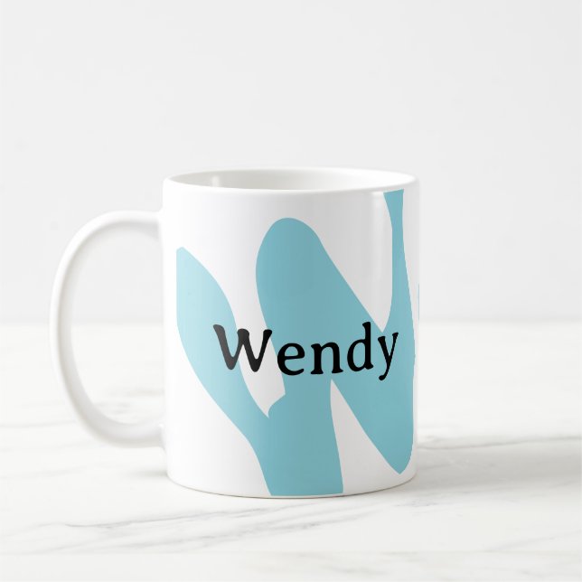 Cute Minimalist Monogram Personalized Mug TeaCup Kaffeetasse (Links)
