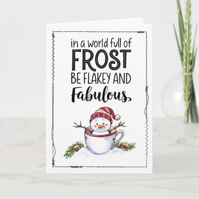 Cute Minimalist Snowman Christmas Card Karte (Vorderseite)