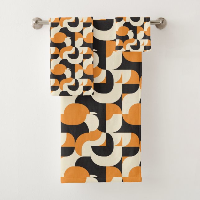 Cute minimalist tiled pattern  badhandtuch set (Insitu)