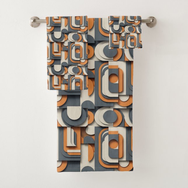 Cute minimalist tiled pattern  badhandtuch set (Insitu)