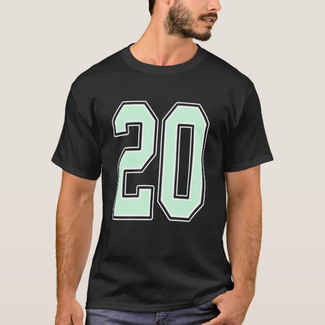 Cute Mint Green Number 20 Jersey Player Uniform #2 T-Shirt (Vorderseite)