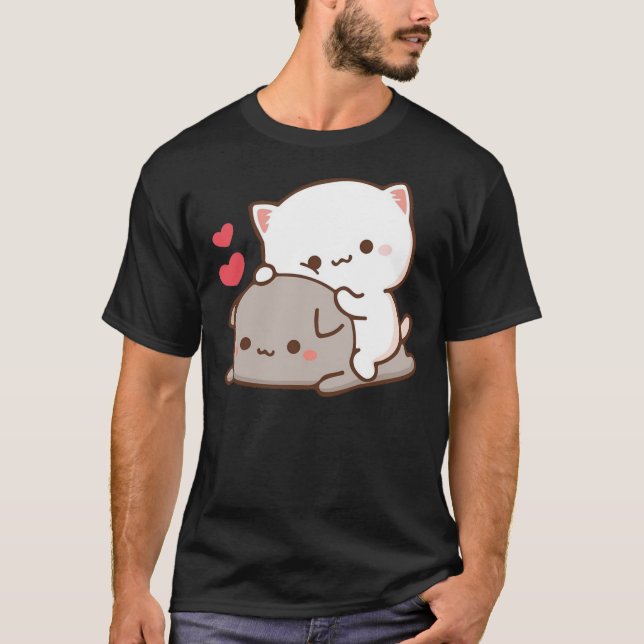 Cute Mochi Peach Cat  T-Shirt (Vorderseite)