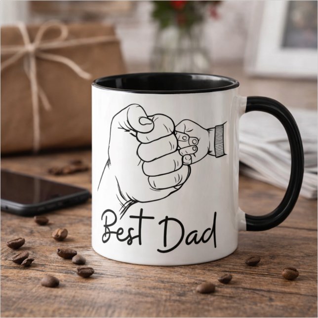 Cute Modern Best Dad  Tasse (Von Creator hochgeladen)
