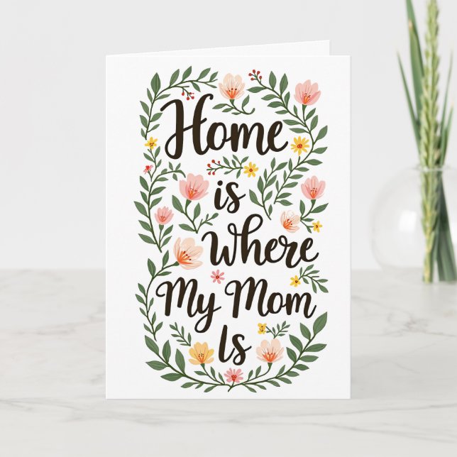 Cute Modern Floral Happy Mother's Day Dankeskarte (Vorderseite)