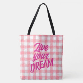 Cute Modern Girly White Pink Gingham Plaid