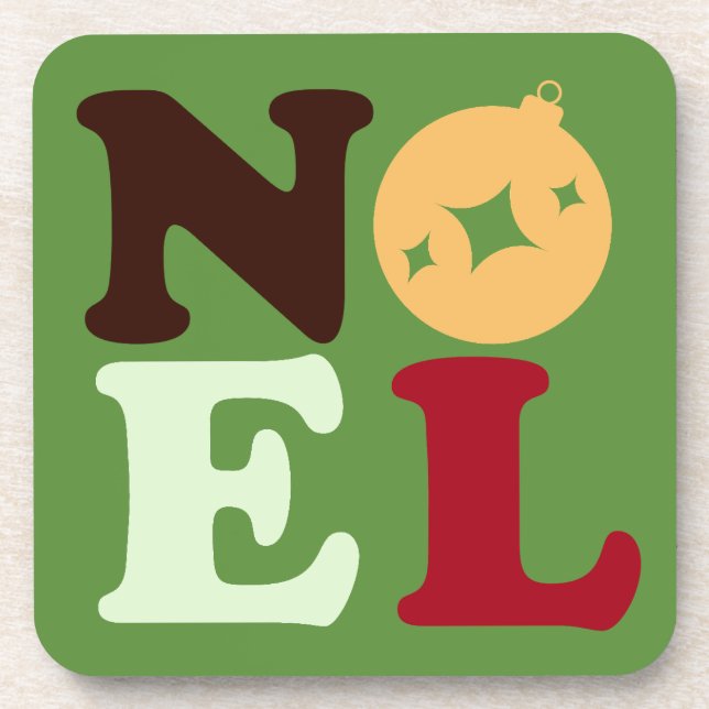 Cute Modern Noel Bright Retro Typography Christmas Getränkeuntersetzer (Vorderseite)