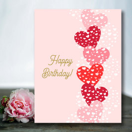 Cute Modern Red Pink Hearts Happy Valentine's day Karte