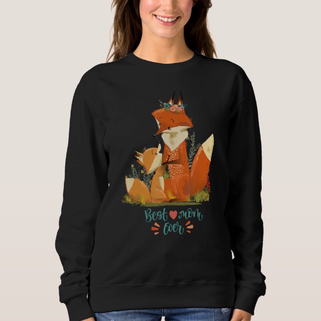Cute mom fox with her kid, Happy Mother's Day Sweatshirt (Vorderseite)