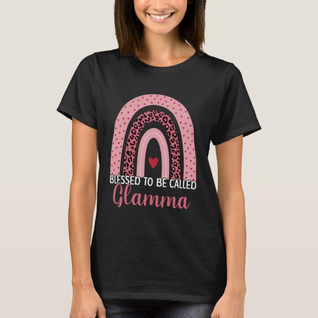 Cute Mom Grandma Blessed To Be Called Glamma Leopa T-Shirt (Vorderseite)