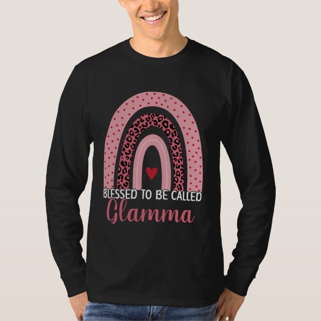 Cute Mom Grandma Blessed To Be Called Glamma Leopa T-Shirt (Vorderseite)