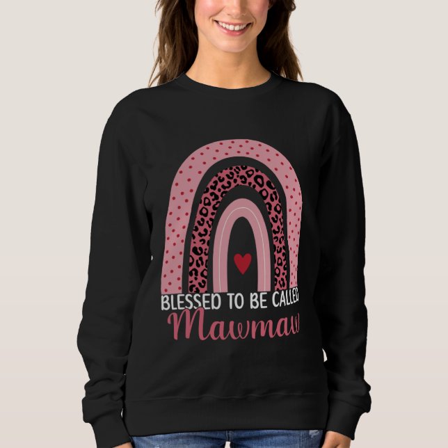 Cute Mom Grandma Blessed To Be Called Mawmaw Leopa Sweatshirt (Vorderseite)