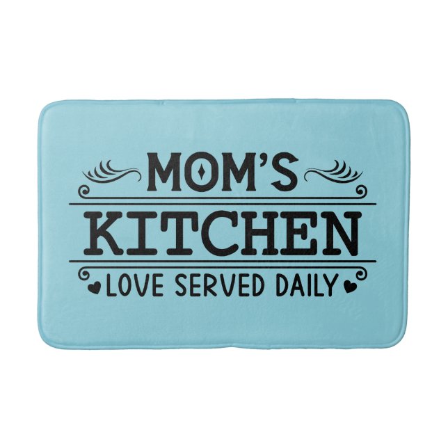 Cute Mom love kitchen word art  Badematte (Vorderseite)