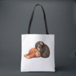 Cute Monkey Friends Tote Bag – Adorable Baby Monke<br><div class="desc">Carry something adorable wherever you go with this cute monkey tote bag. The design shows a sleepy baby monkey resting inside a small stone block while a fluffy plush monkey sits beside it like a caring friend. The sweet and cozy scene creates a warm feeling that makes this bag unique...</div>