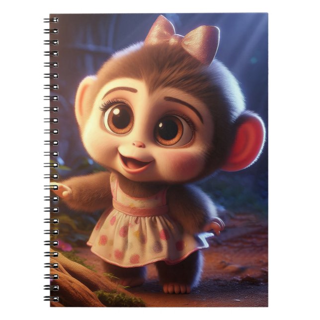 Cute monkey in a dress notizblock (Vorderseite)