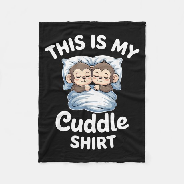 Cute Monkey Sleep Couple This Is My Cuddle  Fleecedecke (Vorderseite)