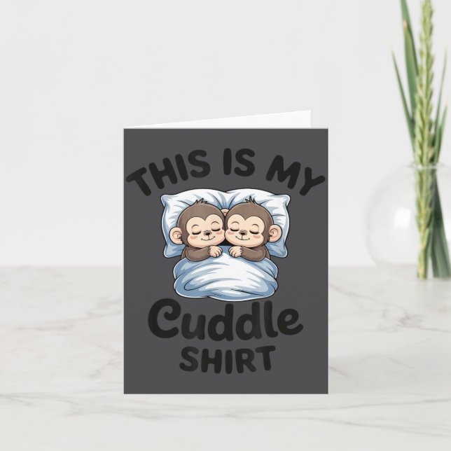Cute Monkey Sleep Couple This Is My Cuddle  Karte (Vorderseite)