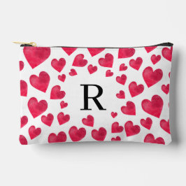 Cute Monogram Valentine's Day Hearts Zubehörtasche