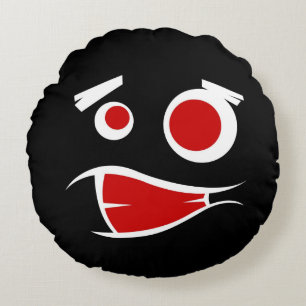 Cute monster face patterns license flame frame rundes kissen