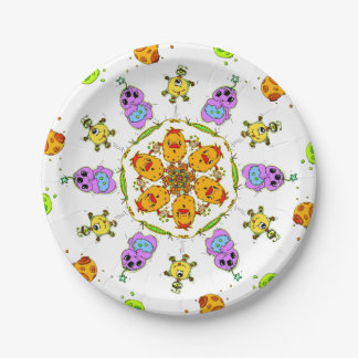 cute monster paper plates pappteller