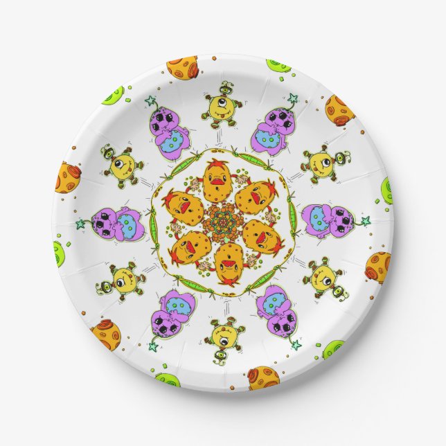 cute monster paper plates pappteller (Vorderseite)