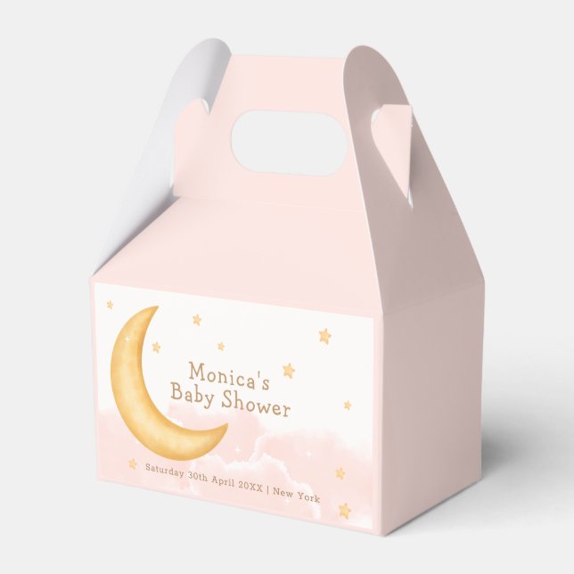 Cute Moon Stars Twinkle Twinkle Girl Babydusche Geschenkschachtel (Vorderseite)