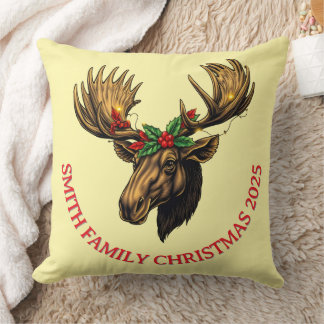CUTE MOOSE CHRISTMAS DESIGN Throw Pillow Kissen