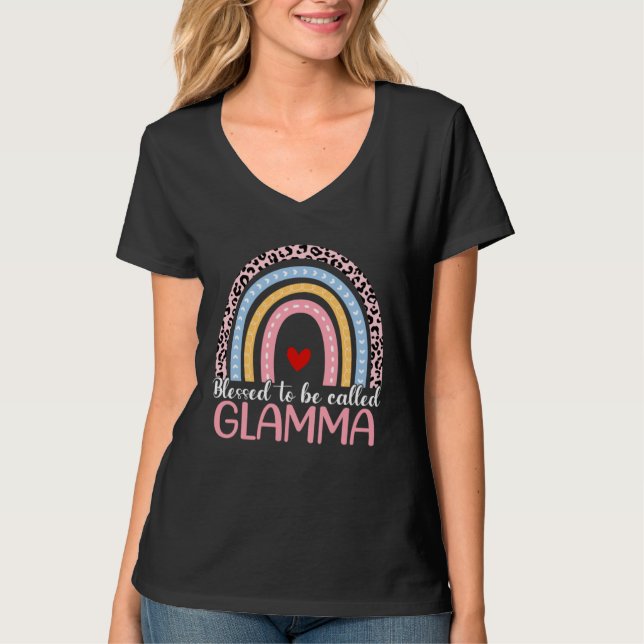 Cute Mother s Day Blessed To Be Called Glamma Rain T-Shirt (Vorderseite)