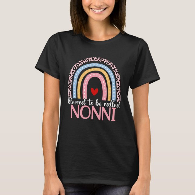 Cute Mother s Day Blessed To Be Called Nonni Rainb T-Shirt (Vorderseite)