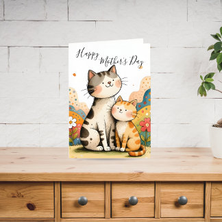 Cute Mother’s Day Cat Card Feiertagskarte