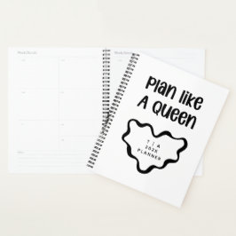 Cute Motivational Black and White Monogram Year Planer