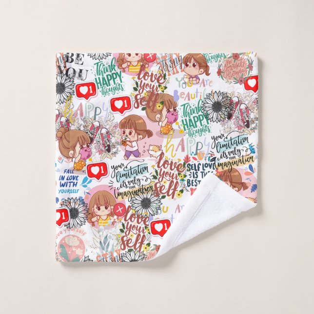 Cute Motivational – Positive Quote Kawaii  Waschlappen (Waschlappen)